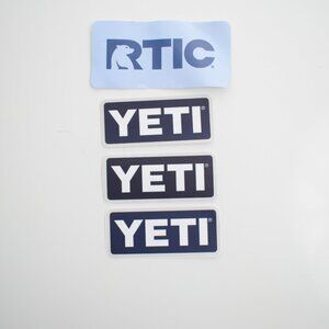 Yeti & Rtic Stickers - 3 Yeti and 1 Rtic